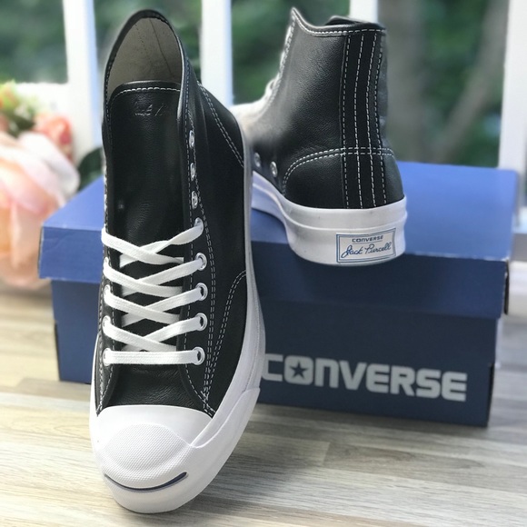 Converse Rare JP Signature HI Black Leather W AUTH - Picture 3 of 8